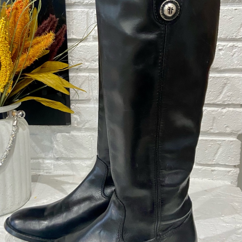 Frye Black Leather Over-the-Knee Riding Boots - Picture 3 of 14